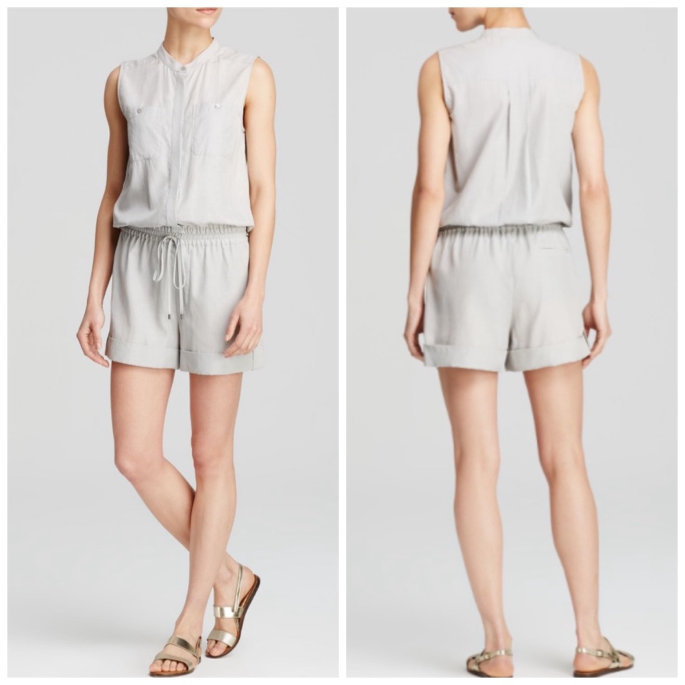 Vince Gray Drawstring Romper Grey Size 4